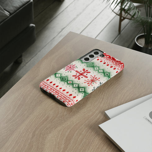 Icelandic Watercolor inspired by Christmas Sweaters - Impact Resistant Phone Case